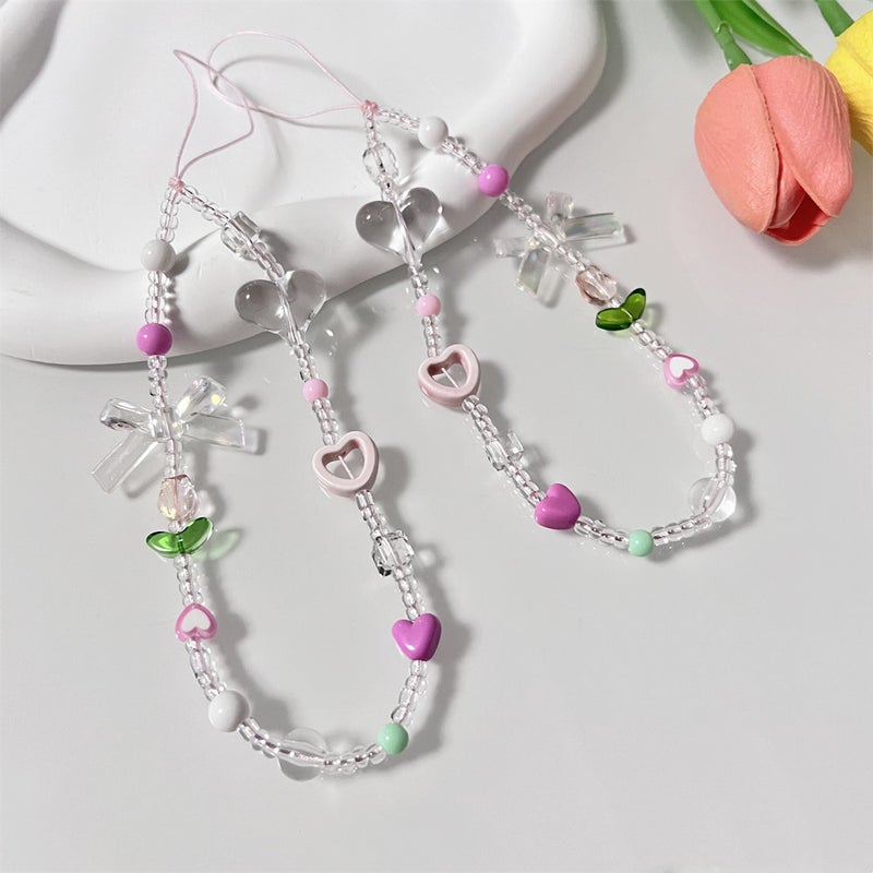 Ins Niche Love Green Leaf Bag Jewelry Anti-drop ccd Chain Universal U Disk Mobile Phone Lanyard Bag Pendant - Image 5