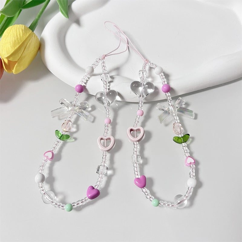 Ins Niche Love Green Leaf Bag Jewelry Anti-drop ccd Chain Universal U Disk Mobile Phone Lanyard Bag Pendant - Image 2