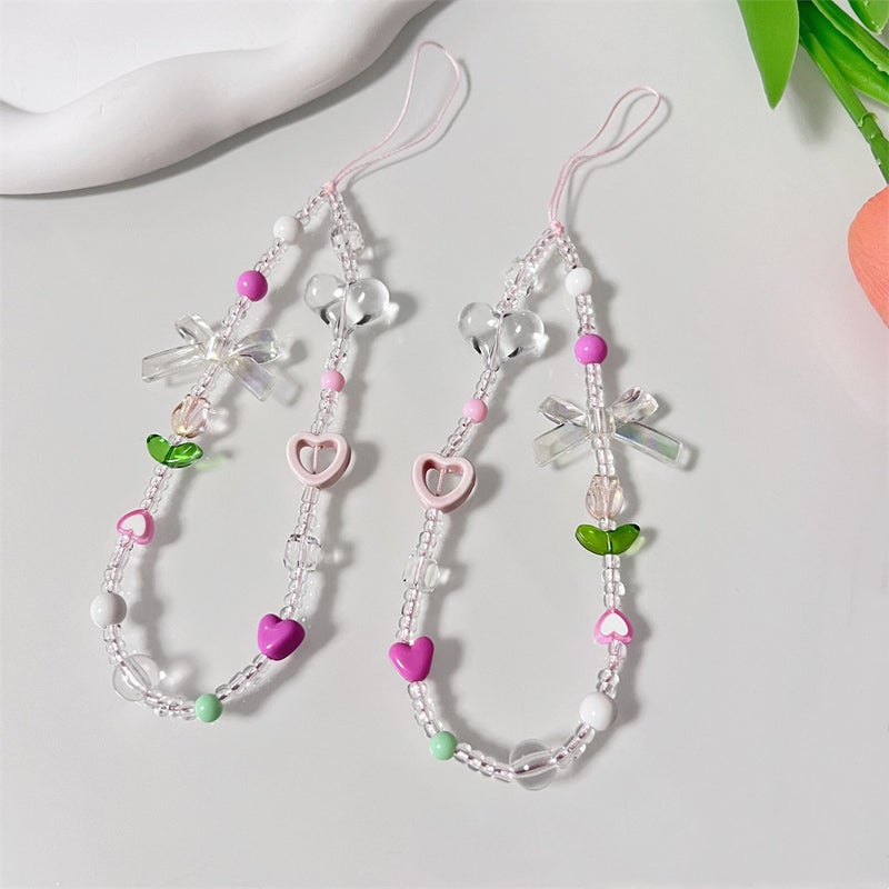 Ins Niche Love Green Leaf Bag Jewelry Anti-drop ccd Chain Universal U Disk Mobile Phone Lanyard Bag Pendant - Image 3