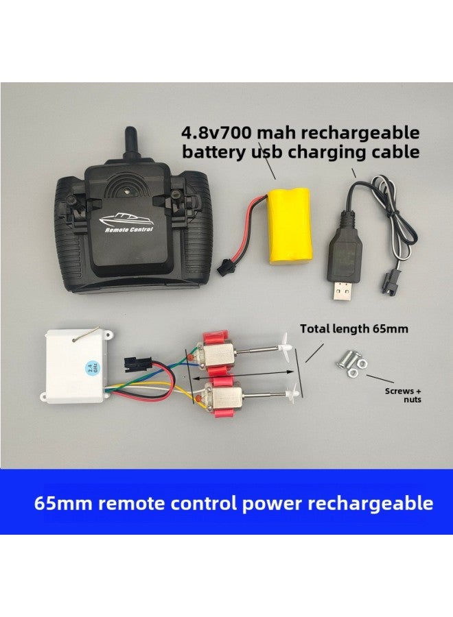 Self-made Remote Control Ship Technology Experiment Internal Parts Circuit Receiving Ship Model Controller Suit Power Manual Model-Color:65mm Remote Control Power Rechargeable-Specifications:Official Standard + 1 Rechargeable Battery  - Image 1