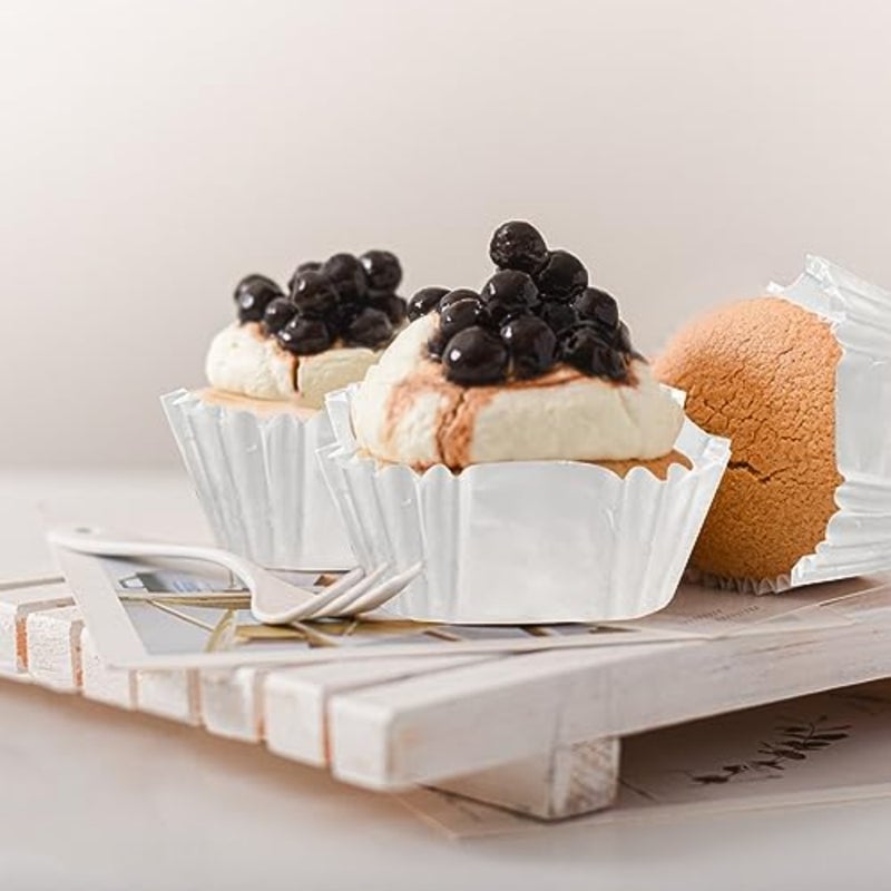 1000 Pcs Square Cupcake Liners Disposable Craft White Baking Cups Square Baking Cups for Baking Pan Liners Paper Baking Cup for Cupcakes and Cup Liners Party Supplies Decoration - Image 5