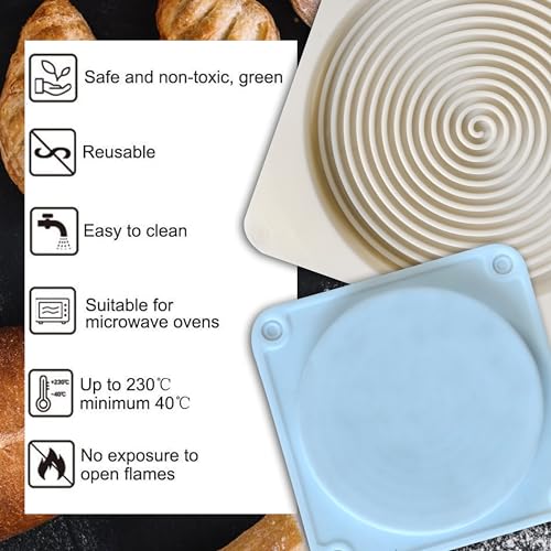 MoldBerry Silicone Big And Small Silicone Spiral Design Chocolate Mold Candy Tart Mousse Cake Cookie Dessert Ice Cream Decoration Disc Diameter - Pack of 2,10X8X0.5 Cm - Image 4