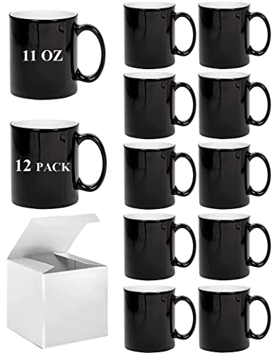 ABBSH Ceramic Sublimation Mugs 11oz 12Pack Assorted Colors Microwave Safe Dishwasher Safe