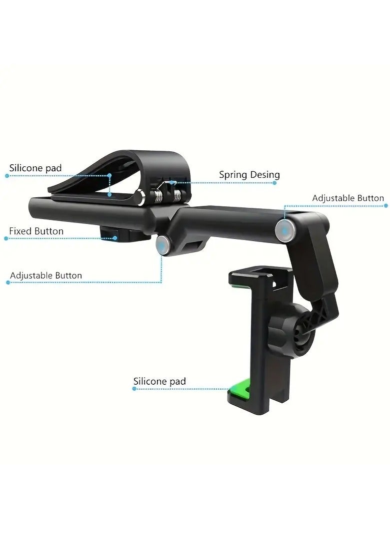 Universal Car Phone Holder for Sun Visor 360 Degree Adjustable Multi-Function Navigation Support in Black and Gray - Image 3