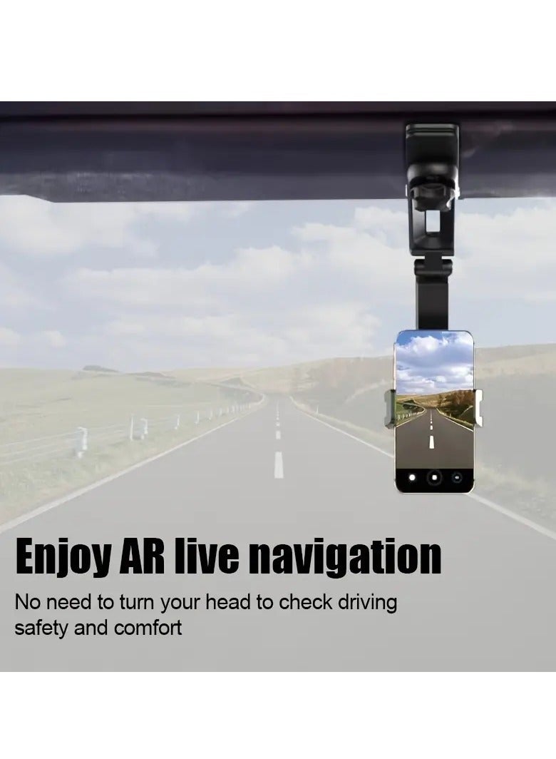 Universal Car Phone Holder for Sun Visor 360 Degree Adjustable Multi-Function Navigation Support in Black and Gray - Image 5