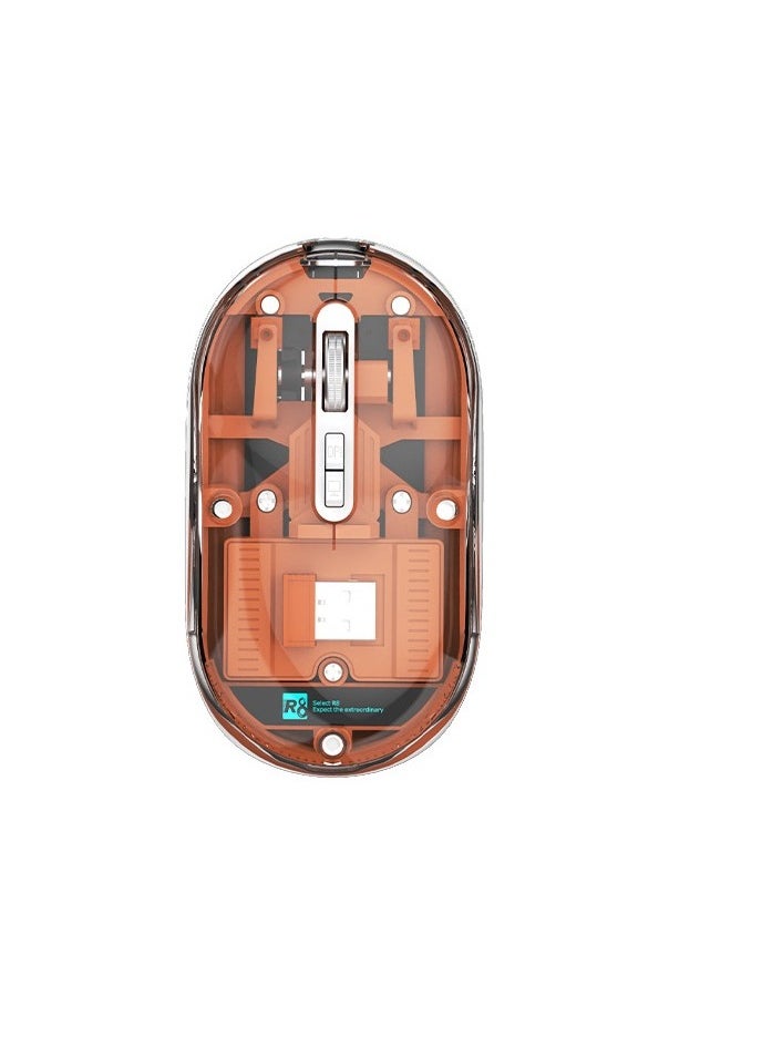 R8 1766 Rechargeable Transparent Dual-Mode Mouse – Bluetooth / 2.4G Wireless Connection – Silent Clik – 6D – Power Saving on/off button – 1600DPI – 500mAh – For Office Business