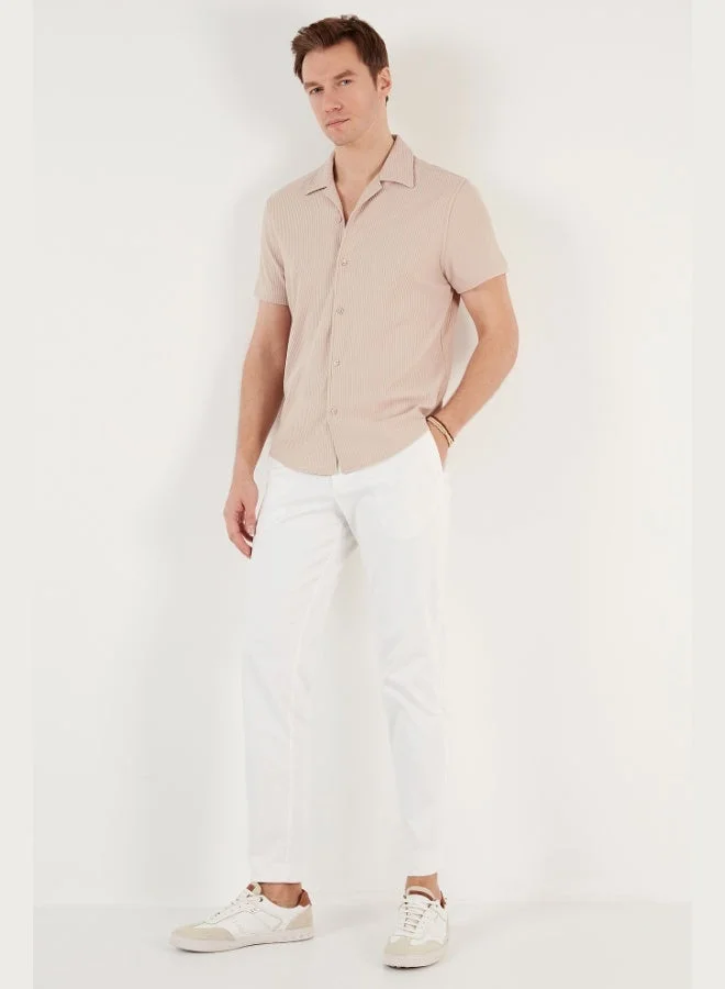 Buratti  Buratti Cotton Blend Open Collar Short Sleeve Regular Fit Shirt Men's SHIRT CF24S115882 for Men | Best Price UAE