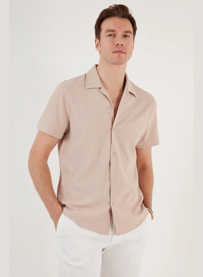 Buratti Cotton Blend Open Collar Short Sleeve Regular Fit Shirt Men's SHIRT CF24S115882