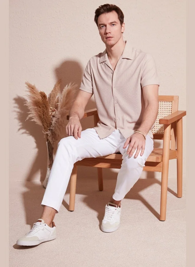 Buratti  Buratti Cotton Blend Open Collar Short Sleeve Regular Fit Shirt Men's SHIRT CF24S115882 for Men | Best Price UAE