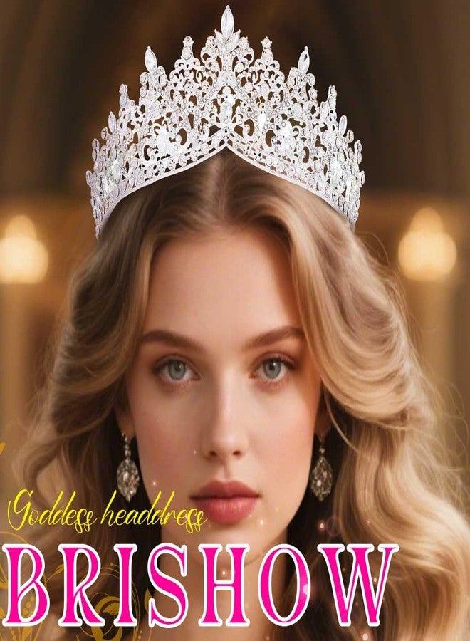 Brishow Light Up Bridal Wedding Rhinestone Tiaras, Crystal Prom Peagant Crowns, Sparkly Homecoming Headband for Women (Silver-Opal) - Image 5