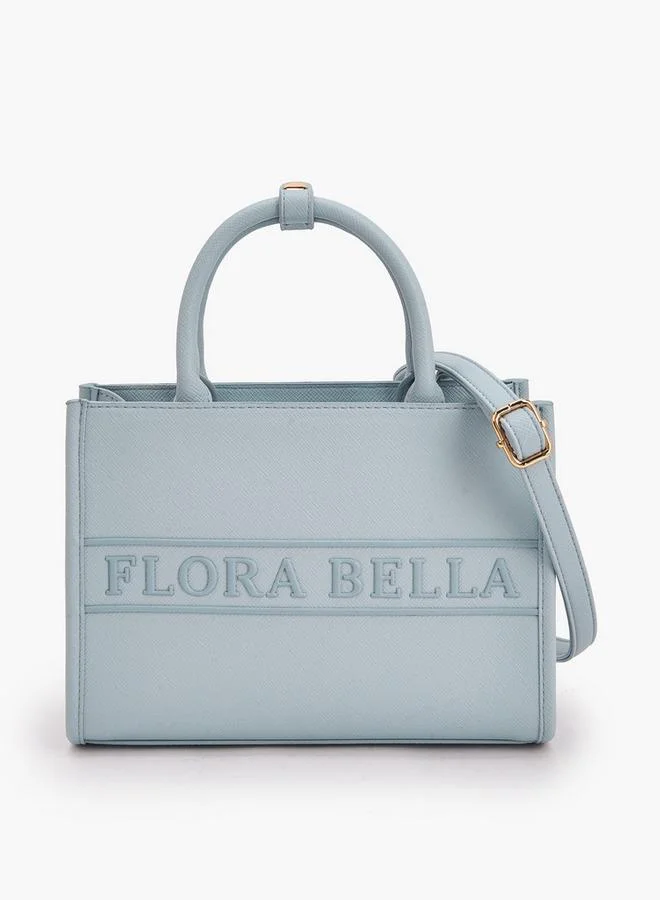 Flora Bella By Shoexpress Flora Bella Logo Embossed Tote Bag with Detachable Strap