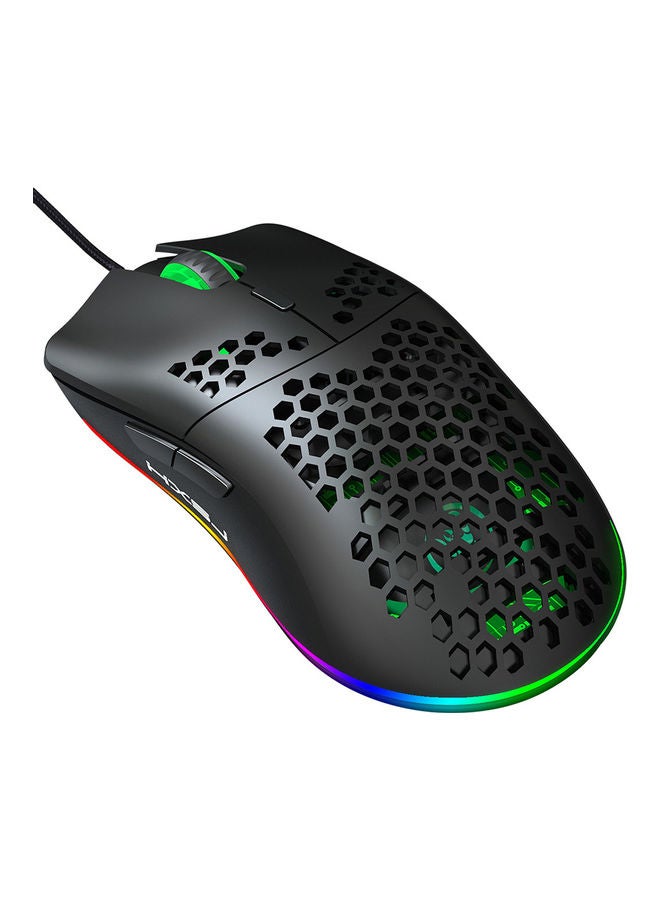 J900 USB Wired Gaming Mouse Black/Green - Image 1