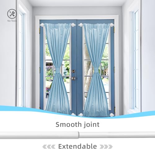 WL.Rocaille Magnetic Curtain Rods for Metal Doors and Window, Multi-Use Adjustable Appliances for Iron and Steel Place, Magnetic Towel Bar 9 to 16 Inch, 2 pack, White - Image 2