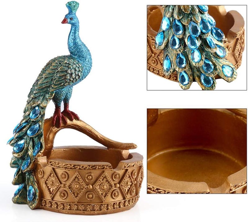cheekyglo Modern Resin Peacock Ashtray Ornaments Figurines Peacock Ashtray Miniature Crafts Ashtray Decorations Business Gift Home Decor - Image 4
