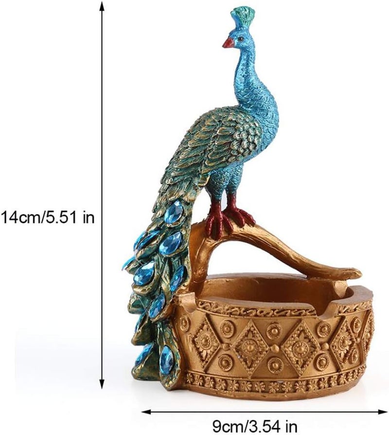 cheekyglo Modern Resin Peacock Ashtray Ornaments Figurines Peacock Ashtray Miniature Crafts Ashtray Decorations Business Gift Home Decor - Image 2