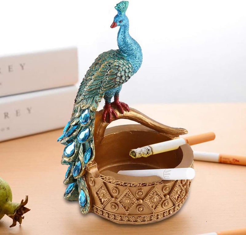 cheekyglo Modern Resin Peacock Ashtray Ornaments Figurines Peacock Ashtray Miniature Crafts Ashtray Decorations Business Gift Home Decor - Image 5