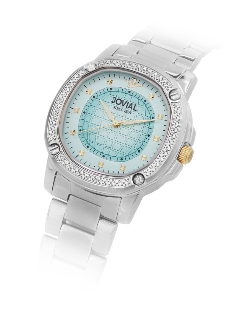 Jovial JOVIAL 5070 LSMQ04ZE Women's Fashion Watch Stainless Steel Band Watch, 28mm, Blue  - Image 2