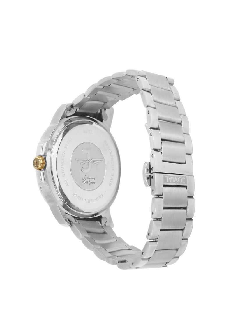 Jovial JOVIAL 5070 LSMQ04ZE Women's Fashion Watch Stainless Steel Band Watch, 28mm, Blue  - Image 3