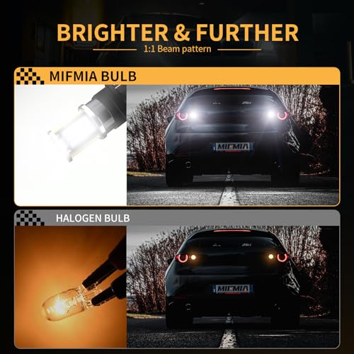 MIFMIA 3157 LED Bulb for Reverse Lights, High Power 45-SMD LED Chips 500% Brighter 3156 3056 3057 4157 3047 4057 3457 for Backup Reverse Tail Parking Brake Lights, White (Upgraded, Pack of 2) - Image 3