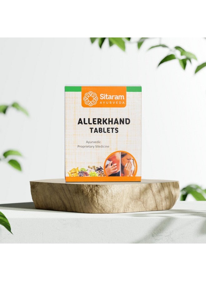 Sitaram Ayurveda Allerkhand Herbal Ayurvedic Tablet 50Nos (Pack of 2) | Kerala Ayurvedic Immunity Booster for Adults & Children with Anti-inflammatory & Antihistaminic Action of Turmeric Curcumin. - Image 1