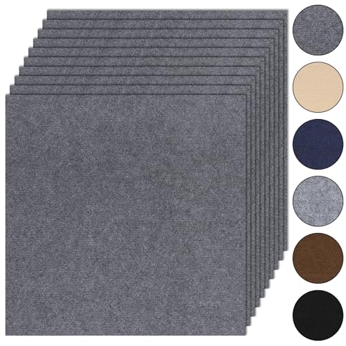 CvoMep 10Pcs Carpet Tiles Peel and Stick 24x 24 NonSlip Self Adhesive Squares Carpet Floor Tile Reusable Waterproof Carpet for Living Room Bedroom