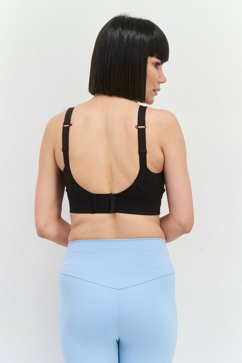 PUMA Women Brand Logo Padded Sports Bra, Black - Image 4