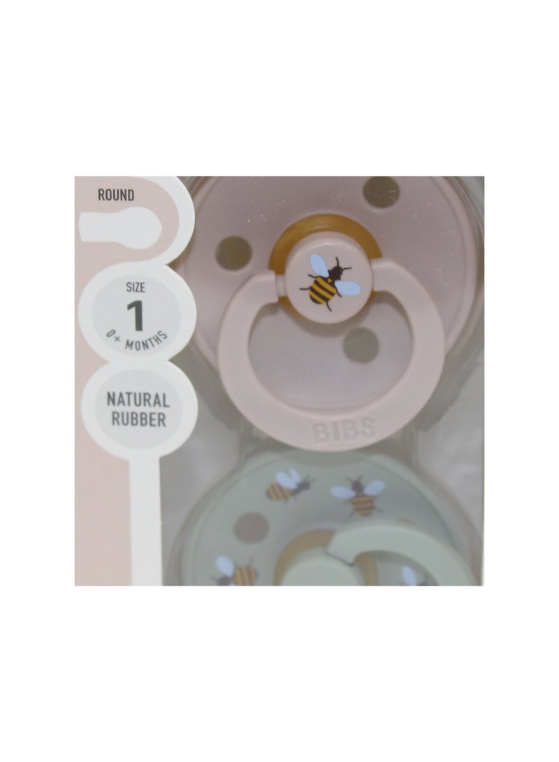 BIBS Pacifier Studio Colour 2 Pack – Bumblebee Latex Size 1 Mushroom Mix - Image 3