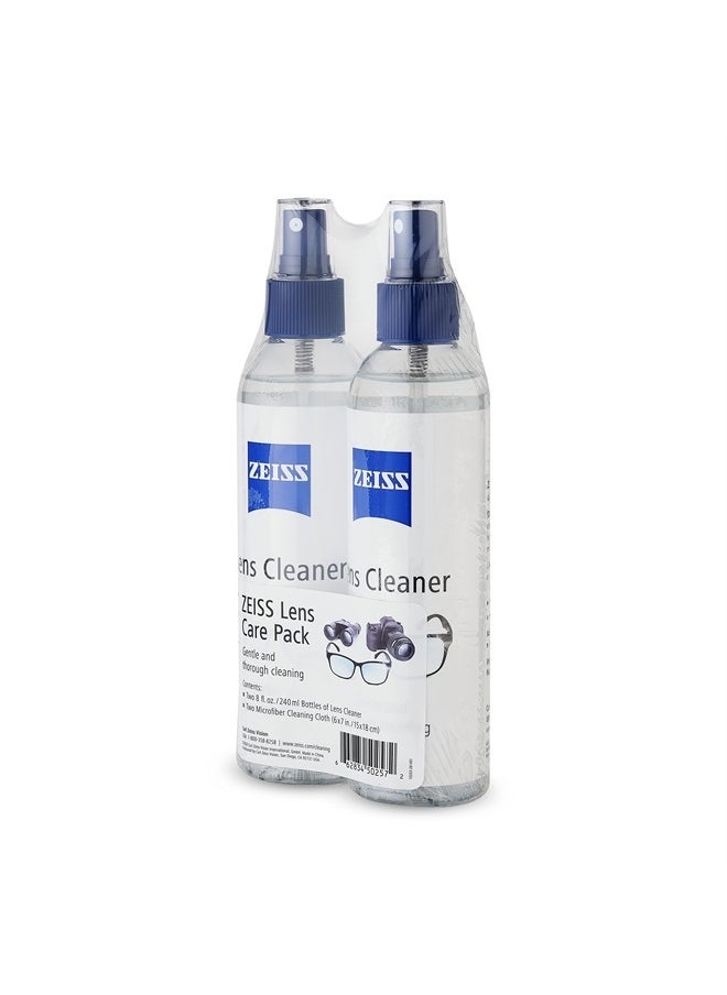 Zeiss - Lens Care Pack - 2-8 Ounce Bottles of Lens Spray, 2 Microfiber Cleaning Cloths - Image 1