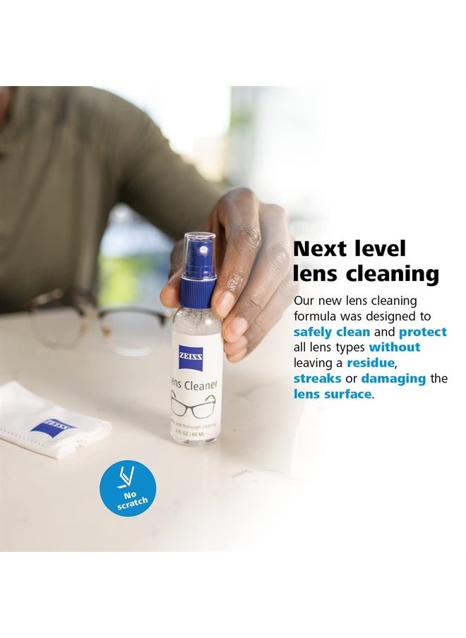 Zeiss - Lens Care Pack - 2-8 Ounce Bottles of Lens Spray, 2 Microfiber Cleaning Cloths - Image 1