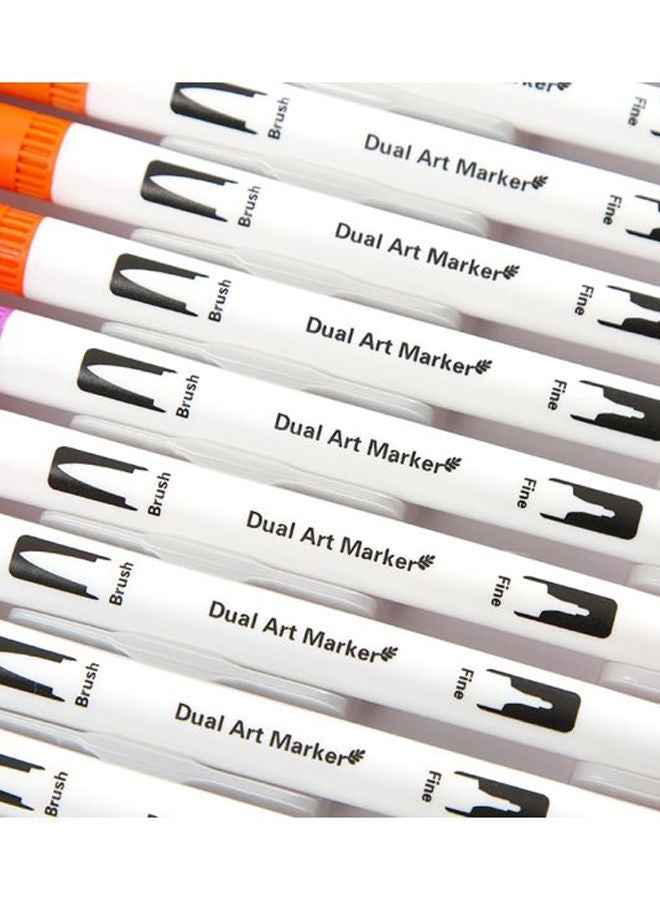NIBEMINENT 24-Piece Dual Tip Brush Pen Set Multicolour - Image 2