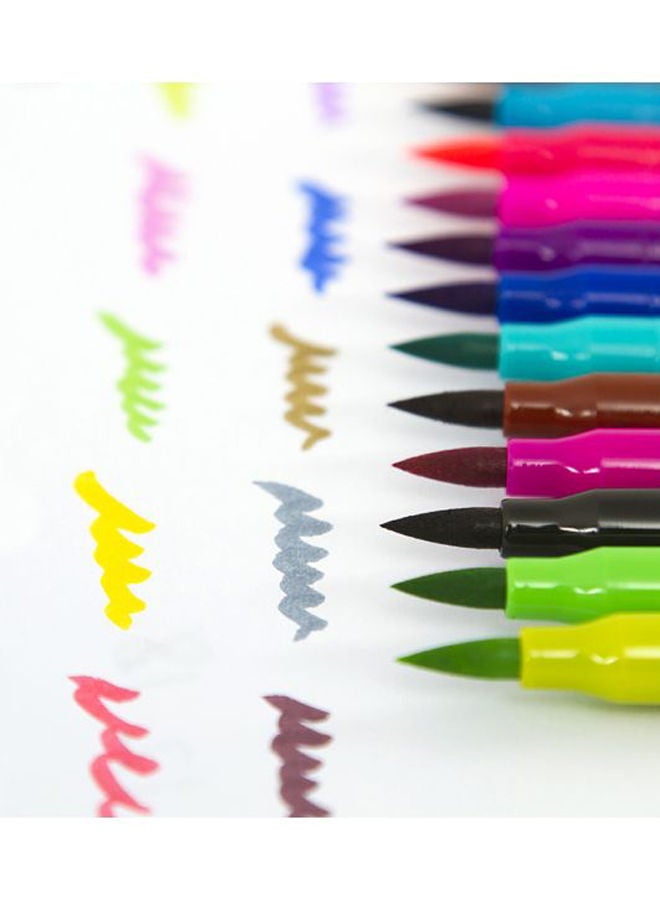 NIBEMINENT 24-Piece Dual Tip Brush Pen Set Multicolour - Image 3