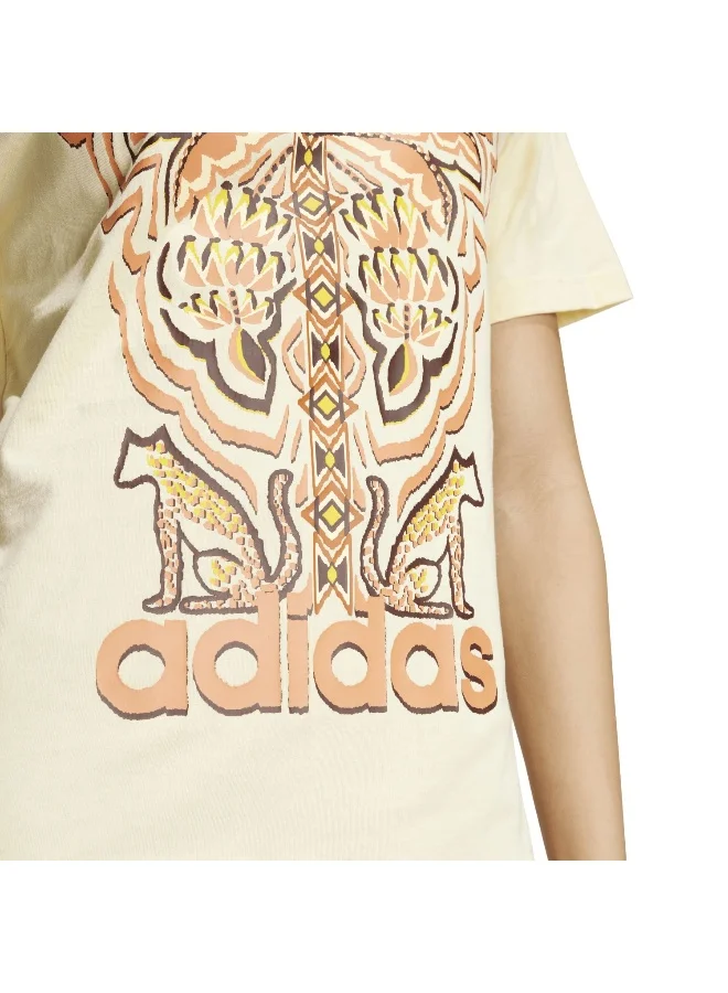 Adidas adidas Farm Gfx Tee Yellow Training T-Shirts 2XS