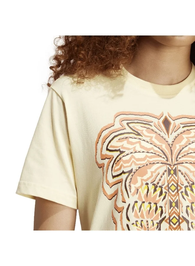 Adidas adidas Farm Gfx Tee Yellow Training T-Shirts 2XS