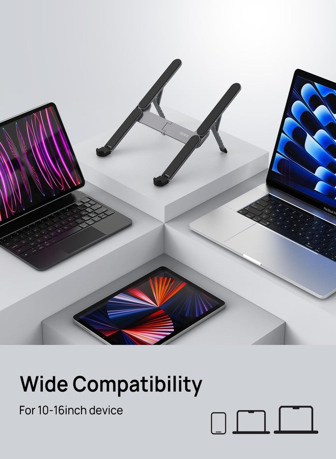 SODI [Ultra Compact] Foldable & Portable Laptop Stand for Desk, Lightweight Tablet Stand for Business Travel, Library, Cafe, 6 Level Height Ergonomic Aluminum Computer Holder for 10-16" Laptops - Image 4