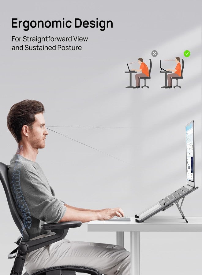 SODI [Ultra Compact] Foldable & Portable Laptop Stand for Desk, Lightweight Tablet Stand for Business Travel, Library, Cafe, 6 Level Height Ergonomic Aluminum Computer Holder for 10-16" Laptops - Image 5