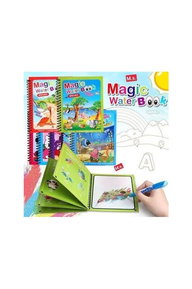 Magic Water Coloring Book for Kids with Refillable Pen – Reusable No-Mess Activity Book for Early Learning & Fun (1 Piece) - Image 2
