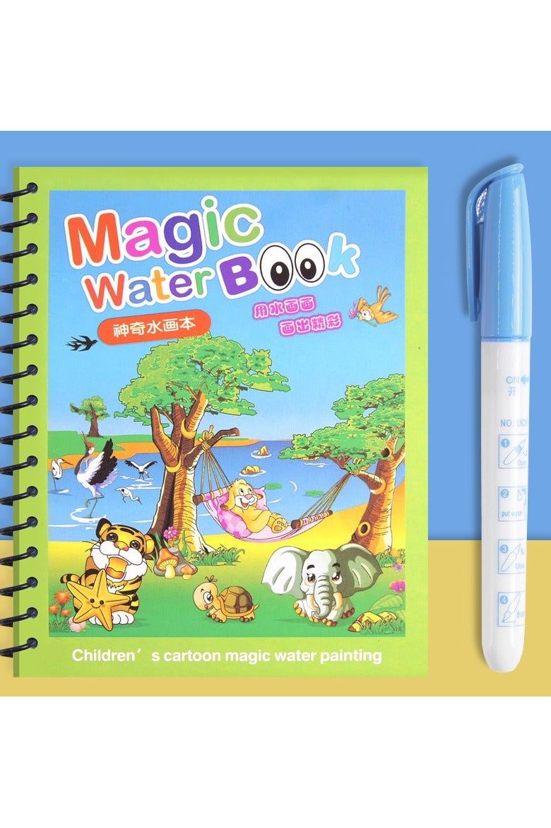 Magic Water Coloring Book for Kids with Refillable Pen – Reusable No-Mess Activity Book for Early Learning & Fun (1 Piece) - Image 5