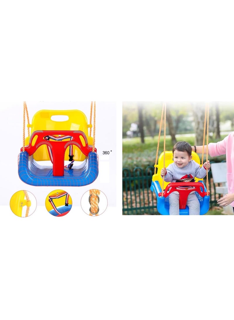 ما بيبي أرجوحة أطفال ٣ في ١، كرسي هزاز للأطفال، مركز أنشطة للأطفال الصغار | للاستخدام الداخلي والخارجي | ارتفاع قابل للتعديل | حامل قابل للطي لسهولة التخزين والحمل - Image 5