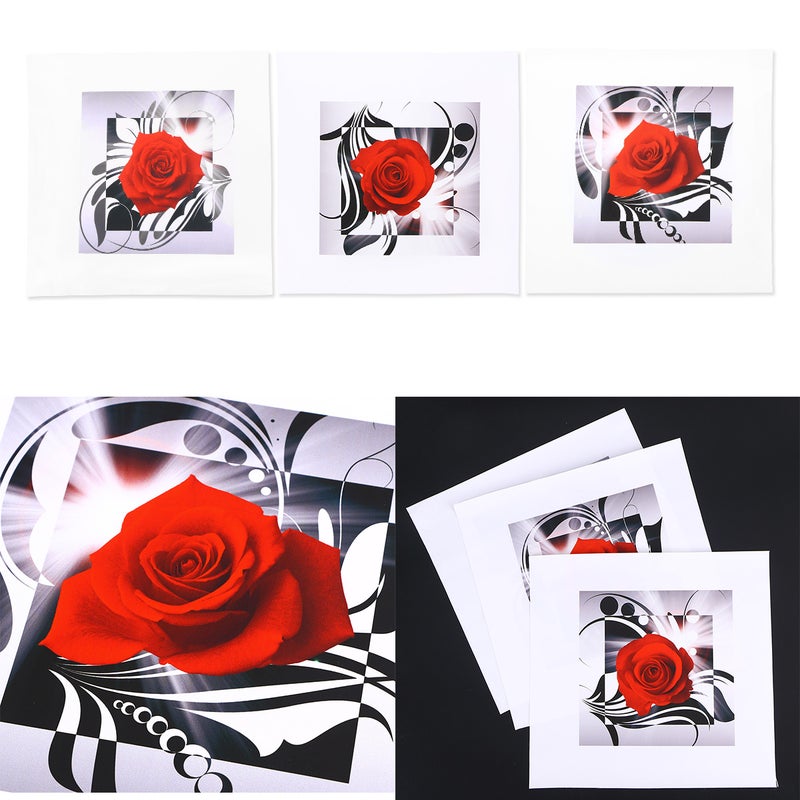 6 pcs Rose Flower Canvas Frameless Oil Paintings Wall Art Picture for Home Living Room Bedroom Decor 20x20cm - Image 1