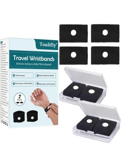 TOULIFLY Anti Nausea Bands, Travel Wristbands, Motion Sickness Wristbands, 2Pairs Motion Sickness Bands, Motion Sickness Relief Wristbands, Travel Motion Sickness Relief Wrist Band, Natural Nausea Relief 