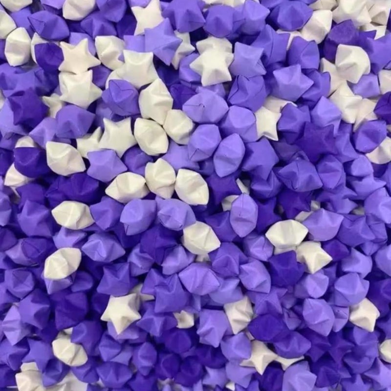 Loaengeo Star origami, origami star paper strips, lucky star decorative paper strips, DIY handicrafts (blue purple gradient (540 pieces)) - Image 2