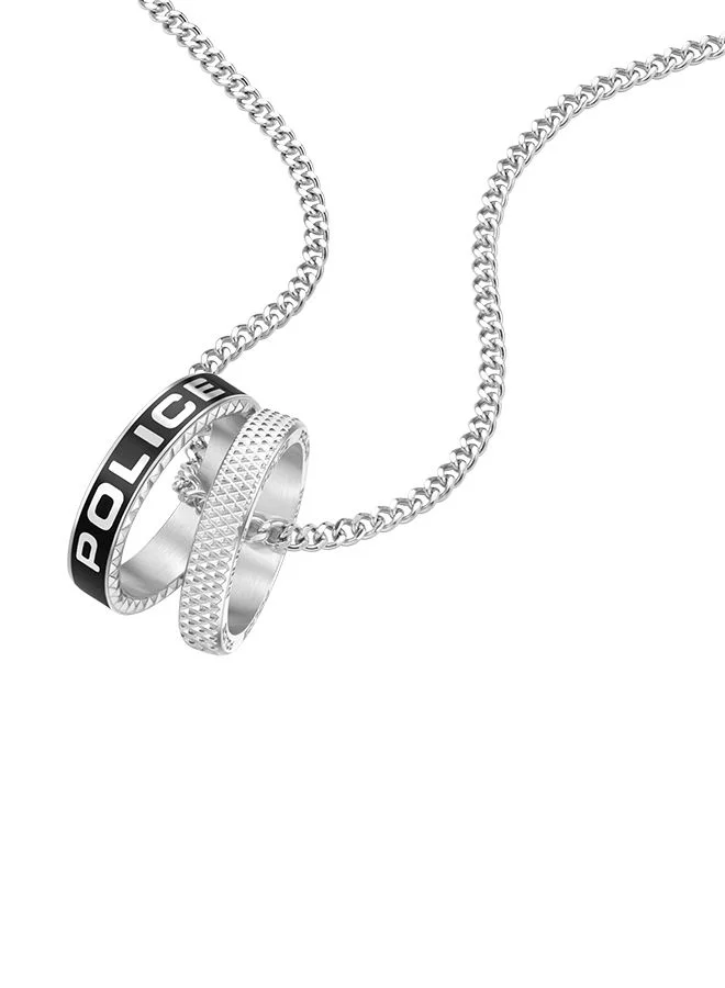 بوليس Duo Stainless Steel Gents Necklace With Two Ring CharmPEAGN0032701