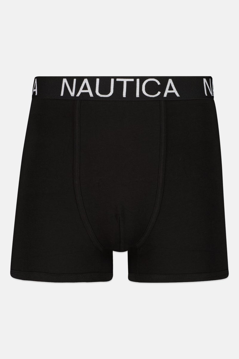NAUTICA Men 4 Pcs Brand Logo Boxer, Black - Image 3