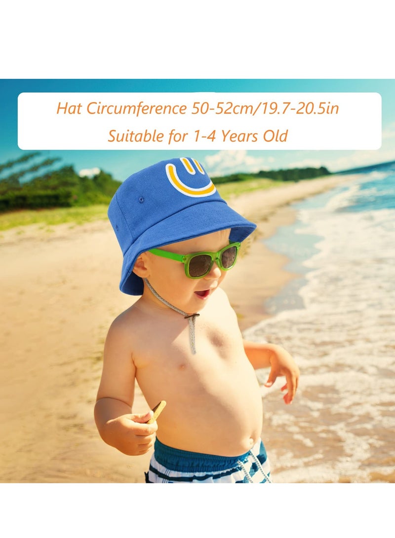 SOLARAE Kids Bucket Hat - Unisex Toddler Sun Hat with Adjustable Chin Strap and Fun Smiling Face Design,Breathable Summer Sunhat for Outdoor Play and Summer Adventures - Image 5
