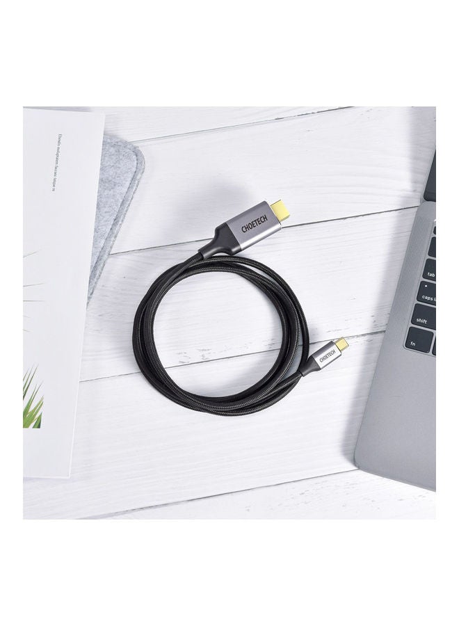 تشوتيك محول بمنفذ ثاندر بولت 3 إلى دقة كامة الوضوح 60 هرتز بكابل USB-C إلى HDMI من النايلون المضفر رمادي - Image 4