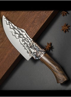 Browning Hand-forged Butcher Knife 0utdoor Meat Cutting Knife Kitchen Cutting Vegetable Cutting Knife + Leather Case  - Image 3