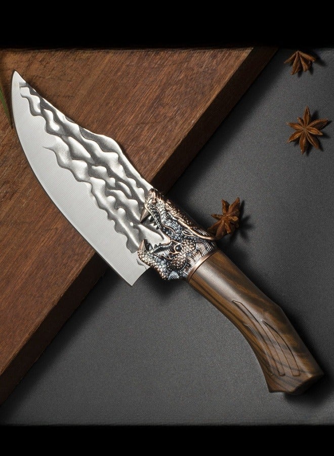 Browning Hand-forged Butcher Knife 0utdoor Meat Cutting Knife Kitchen Cutting Vegetable Cutting Knife + Leather Case - Image 3