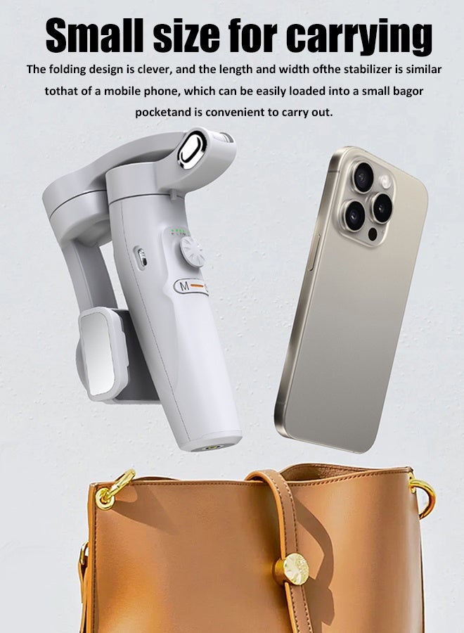 3-Axis Gimbal Stabilizer for Smartphone,  Face Tracking Focus Wheel Foldable iPhone Gimbal for iPhone/Android Phone Gimbal Vlog - Image 5