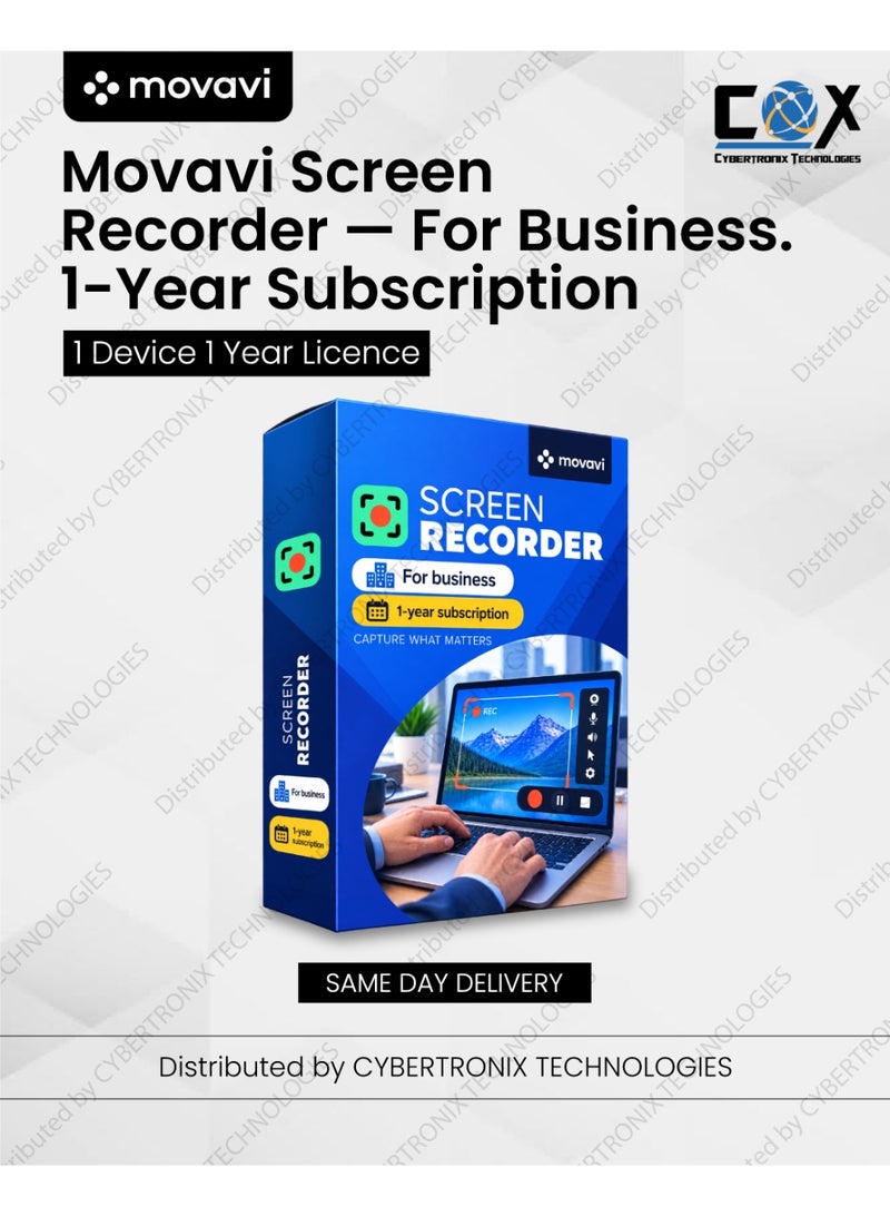 Movavi Screen Recorder For Business | 1 Device for 1 Year | Digital License | Same Day Delivery
