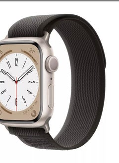 Generic Nylon Replacement Band Compatible with Apple Watch Series 9/Ultra/Ultra 2 45/49mm, Black with Gray  - Image 2